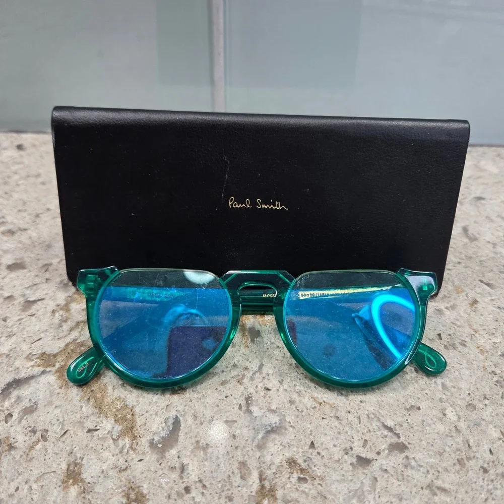 Paul Smith Brixham V1 Emerald Green‎ Sunglasses Blue Mirror Lens PSSN022V1 Italy